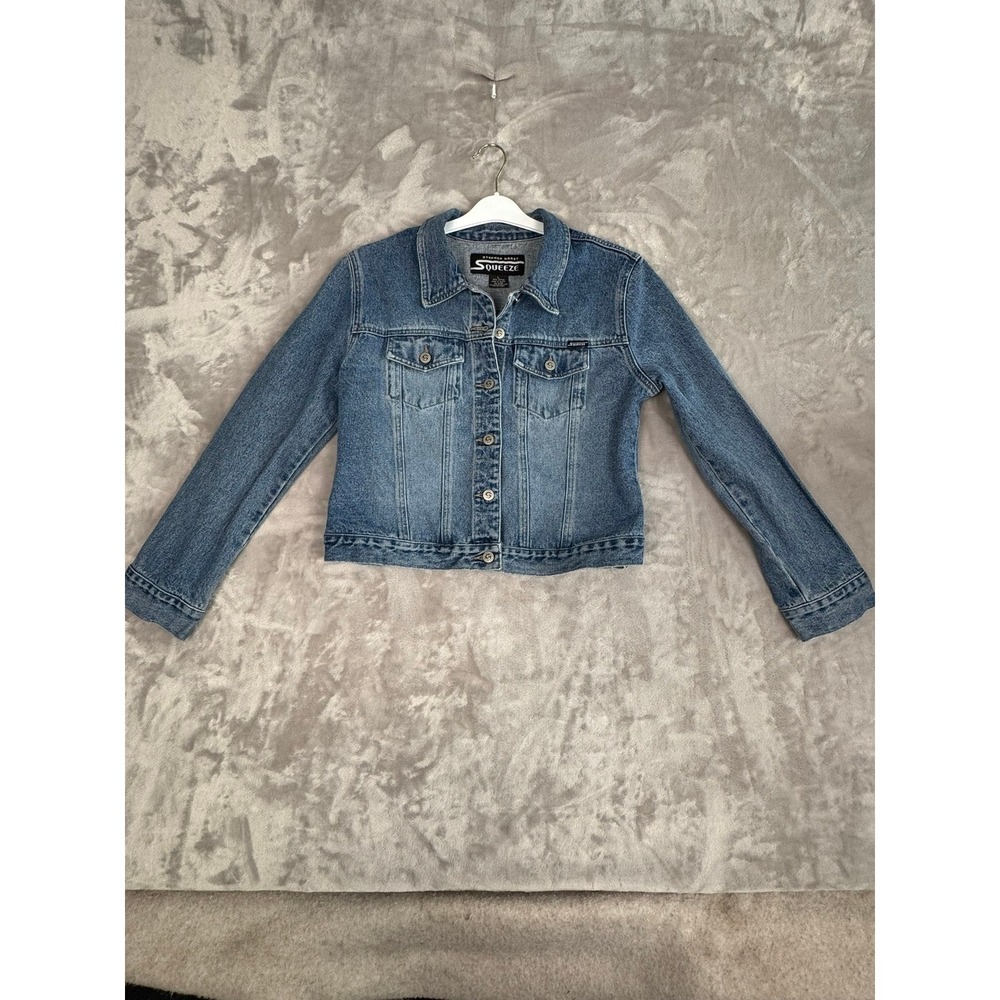 STEPHEN HARDY SQUEEZE Womens Denim Jacket Blue Jean Trucker Style Size‎ L